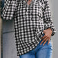 Plaid Tie Neck Long Sleeve Blouse