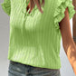 Textured Tie Neck Butterfly Sleeve Blouse