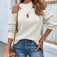 Crisscross Cold-Shoulder Rib-Knit Sweater