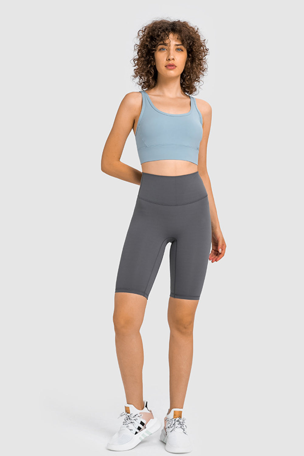 Mesh Panel Racerback Longline Sports Bra
