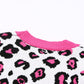 Leopard Contrast Trim Open Front Longline Cardigan