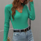 V-Neck Ribbed Knit Top