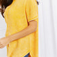 Zenana Start Small Washed Waffle Knit Top in Yellow Gold