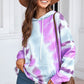 Dropped Sleeve Tie-dye Hoodie with Drawstring