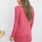 Zenana Full Size V-Neck Curved Hem Top in Rose