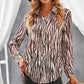 Animal Print Curved Hem Shirt