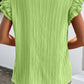 Textured Tie Neck Butterfly Sleeve Blouse