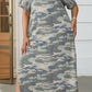 Plus Size Short Sleeve Split Curved Hem Dress