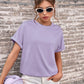 Round Neck Cuffed Sleeve T-Shirt