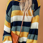 Striped Dropped Shoulder Knitted Pullover Sweater