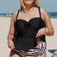 Tied Peplum Tankini Set