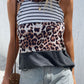 Leopard Striped Color Block Cutout Tank