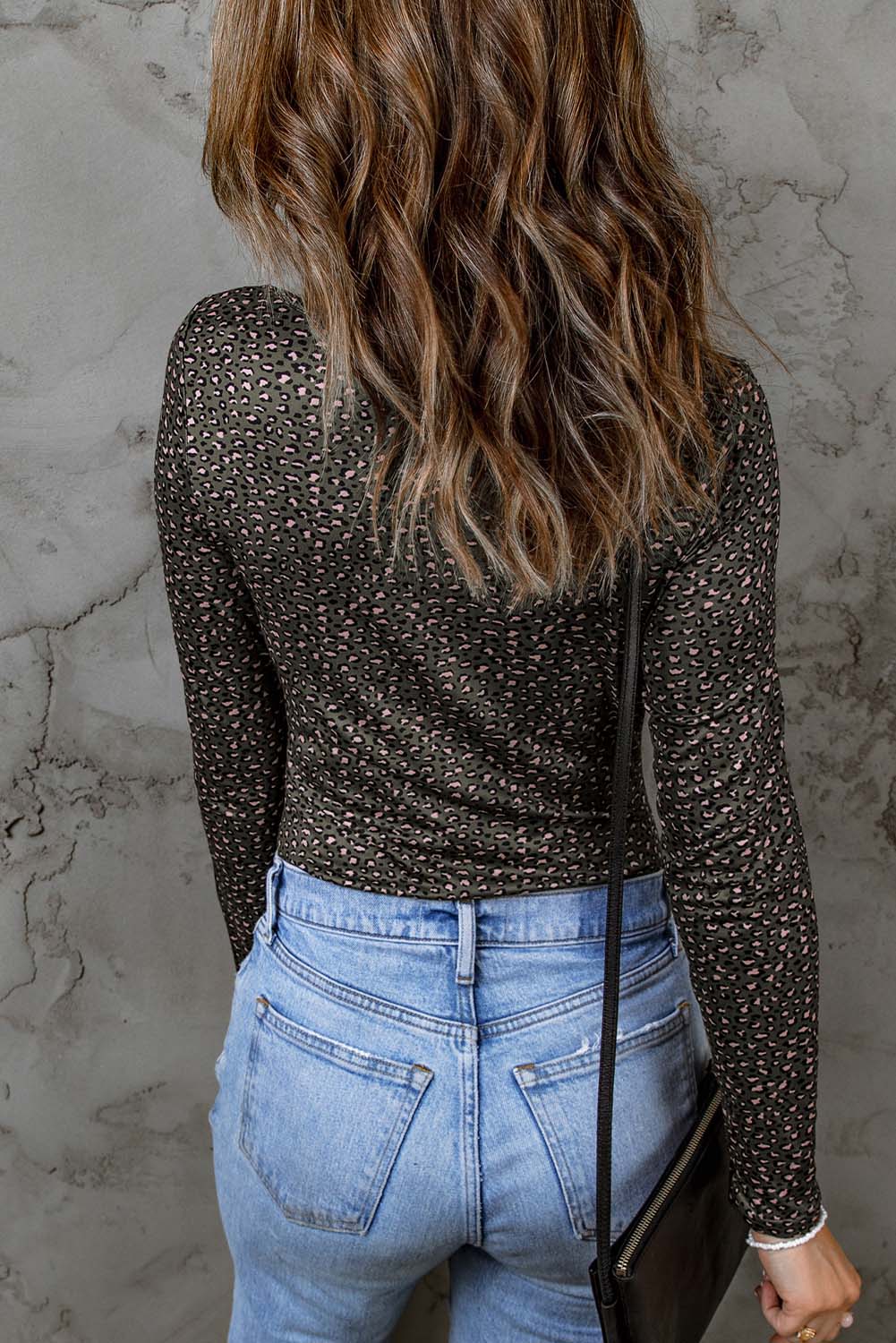 Leopard Cutout Scoop Neck Bodysuit