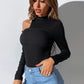 Mock Neck Cold-Shoulder Bodysuit
