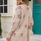 Star Pattern Open Front Longline Cardigan
