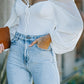Tied Balloon Sleeve Bodysuit