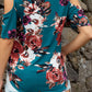 Floral Cold-Shoulder Round Neck Top