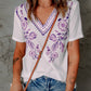 Floral Embroidery V-Neck Top