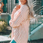 Striped Button-Up Dropped Shoulder Shirt