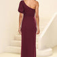 One shoulder Balloon Sleeve Slit Maxi Dress