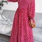Printed Smocked Flounce Sleeve Maxi Dress