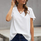 V-Neck Flutter Sleeve Blouse