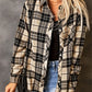 Plaid Button Front Shirt with Breast Pocket