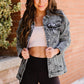 Acid Wash Distressed Denim Jacket