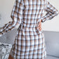 Plaid Button Down Tie Front Shirt Dress