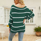 Striped Rib-Knit Off-Shoulder Sweater