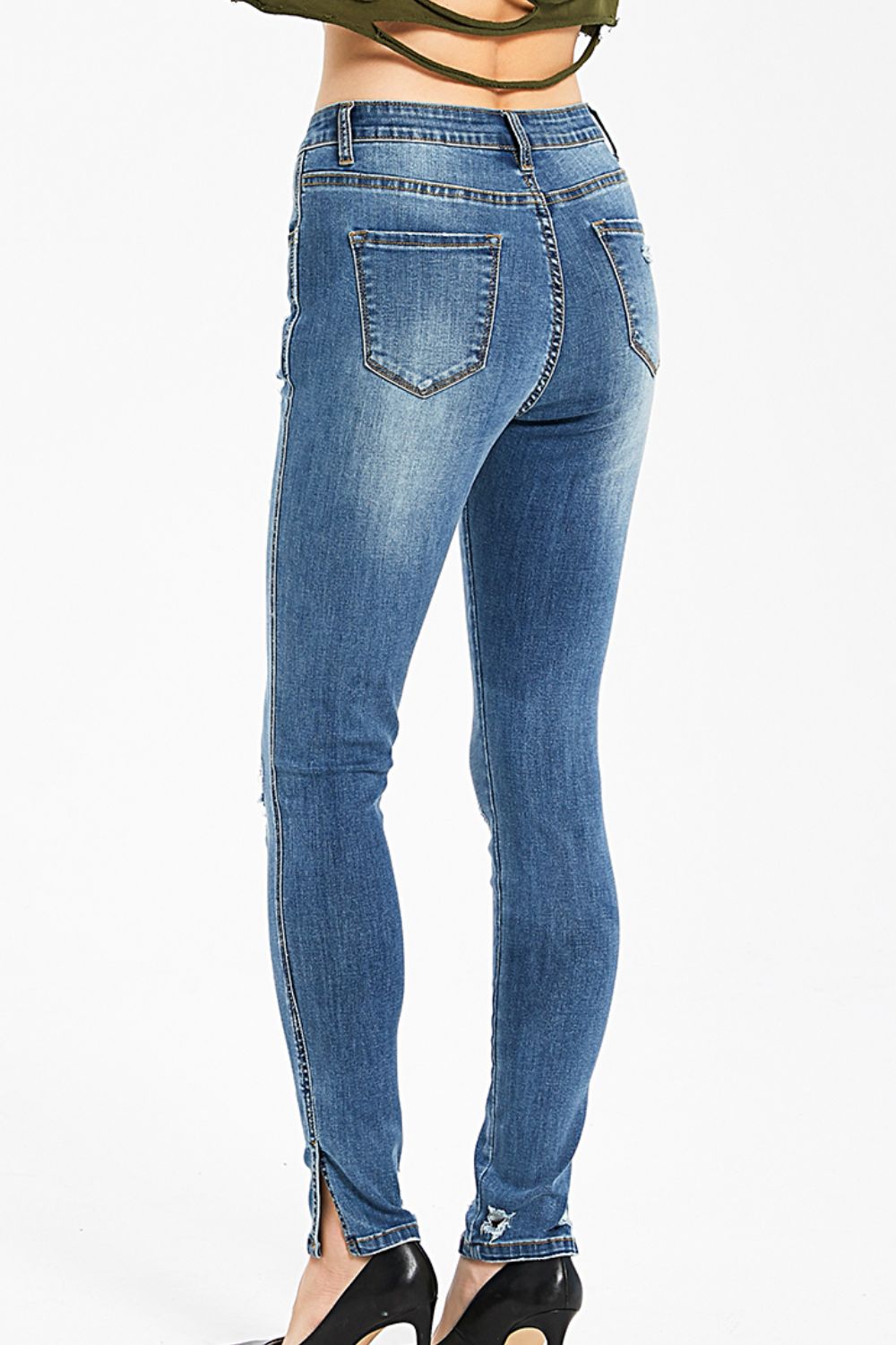 Full Size Button-Fly Slit Jeans