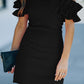 Off-Shoulder Ruffled Zip-Back Mini Dress