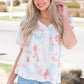 Tie-Dye V-Neck Tie Back Top