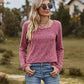 Full Size Ribbed Square Neck Long Sleeve T-Shirt