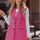 Longline Blazer Vest with Pockets