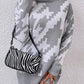 Houndstooth Long Sleeve Turtleneck Sweater