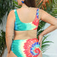 Plus Size Tie-Dye Knot Detail Two-Piece Swim Set