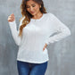 Eyelet Round Neck Long Sleeve Top