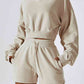 V-Neck Dropped Shoulder Sports Sweatshirt