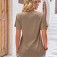 Ruched V-Neck Short Sleeve Tee