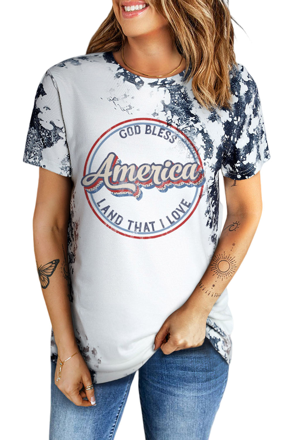 Printed Slogan Graphic Round Neck Tee