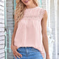 Swiss Dot Spliced Lace Sleeveless Blouse