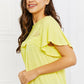 Culture Code Ready To Go Full Size Lace Embroidered Top in Yellow Mousse