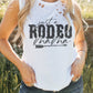 JUST A RODEO MAMA Graphic Distressed Tank