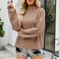 Rib-Knit Dropped Shoulder Mock Neck Sweater