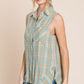 HEYSON Days Gone By Full Size Sleeveless Frayed Plaid Button-Up Shirt
