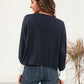 Three-Tone Color Block Dropped Shoulder Long Sleeve Tee