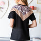 Leopard Chevron Round Neck Top