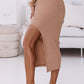 High Waist Slit Midi Skirt