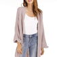 Open Front Slit Exposed Seam Cardigan